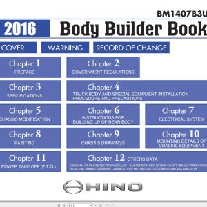 HINO Truck Body Builder Book BM1528A3USA 2017 Manuals Guides EN 1