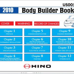 HINO Truck Body Builder Book US005D Manuals Guide 2010 EN 1