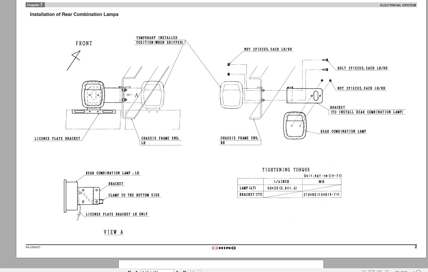 HINO Truck Body Builder Book US007C Manuals Guide 2013 EN 2