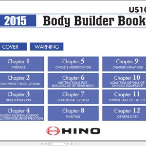 HINO Truck Body Builder Book US109 2015 Manuals Guides EN 1