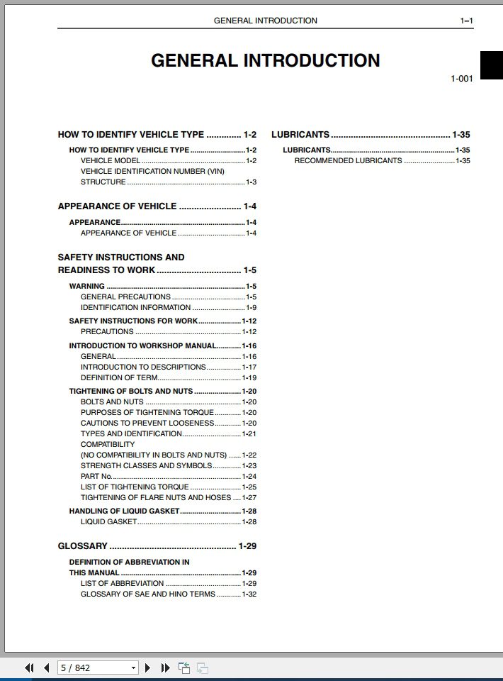 HINO Truck COE All Series J05E 155 155h 195 195h Workshop Manuals 2016 EN 1
