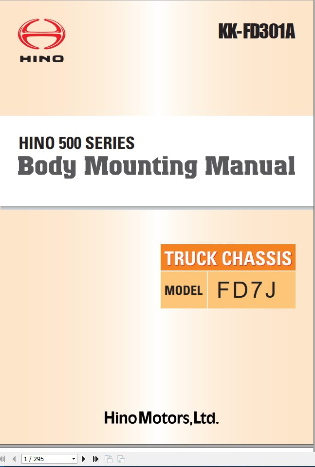 HINO Truck Chasiss All Series Workshop Manuals 2019 EN 1