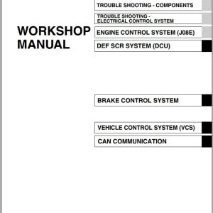 HINO Truck Conventional All Series 238 258LP 268 338 358 Workshop Manuals 2018 EN 2