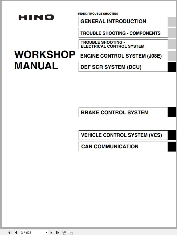 HINO Truck Conventional All Series 238 258LP 268 338 358 Workshop Manuals 2018 EN 2