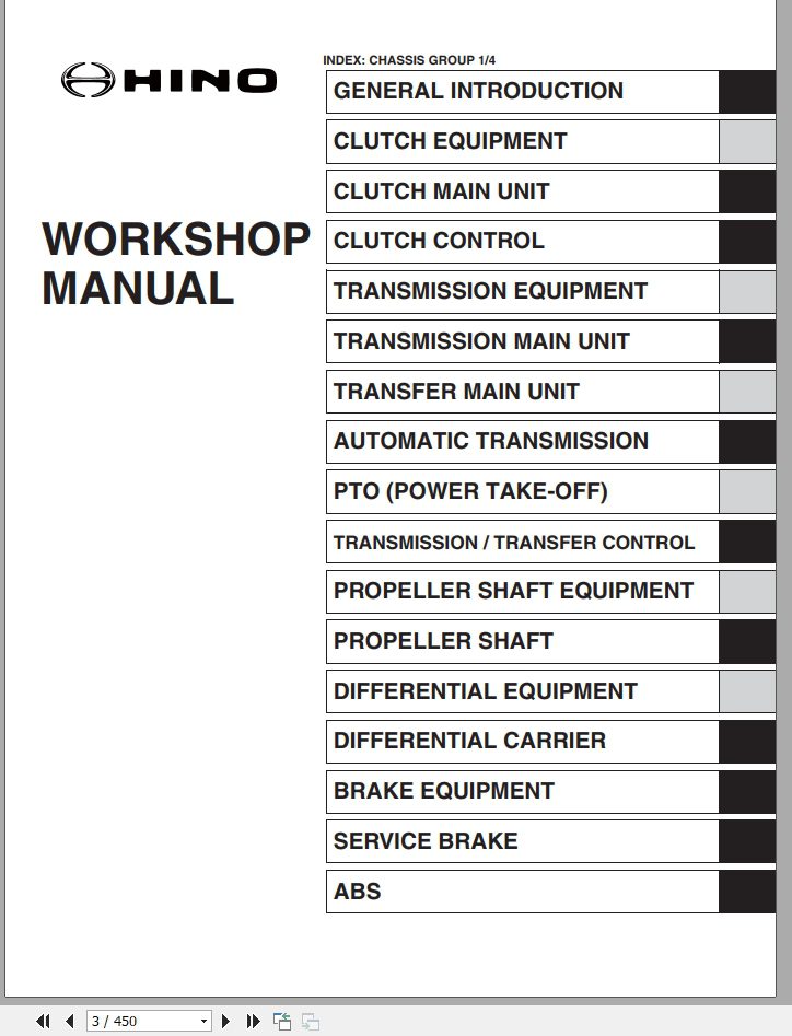 HINO Truck Coventional All Series 238 258LP 268 338 Workshop Manuals 2016 EN 1