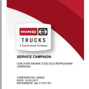 HINO Truck Recall Champaign All Series 2019 EN 2