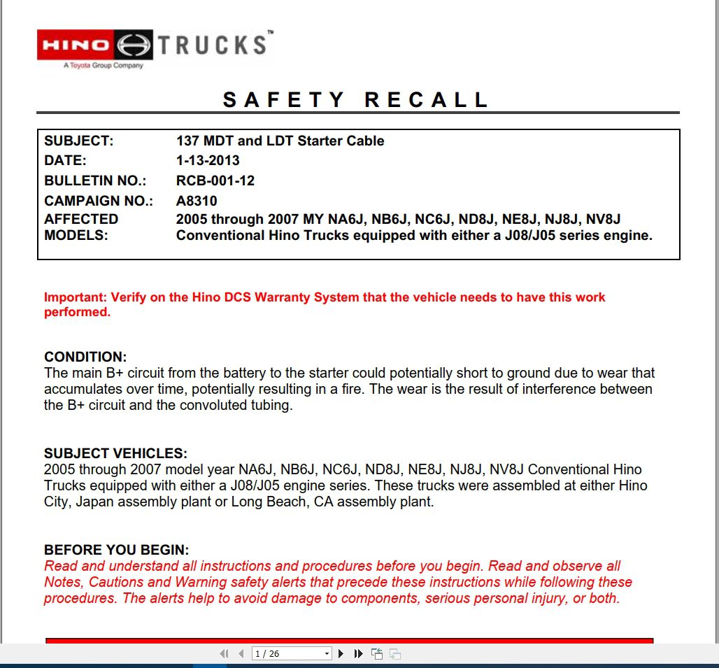 HINO Truck Recall Champaign All Series 2019 EN 5