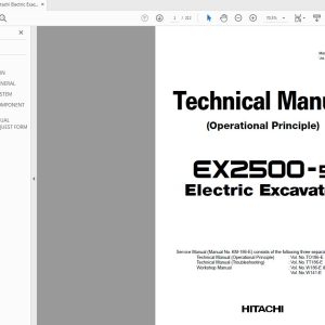 Hitachi Electric Exacavator EX2500 5 Technical Manual TO186 E 01 1