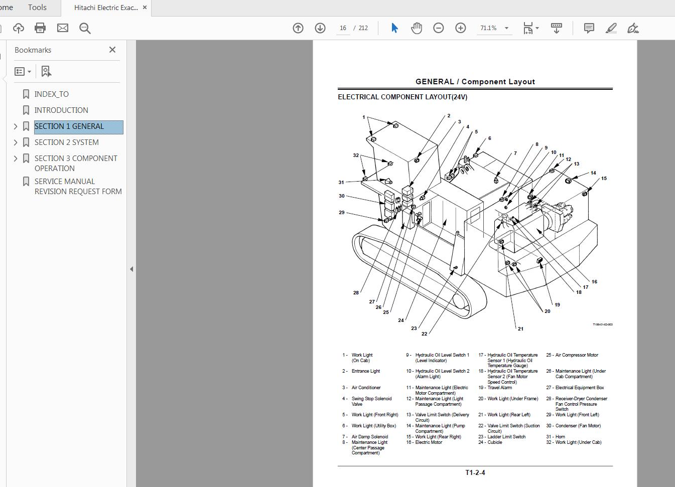 Hitachi Electric Exacavator EX2500 5 Technical Manual TO186 E 01 2