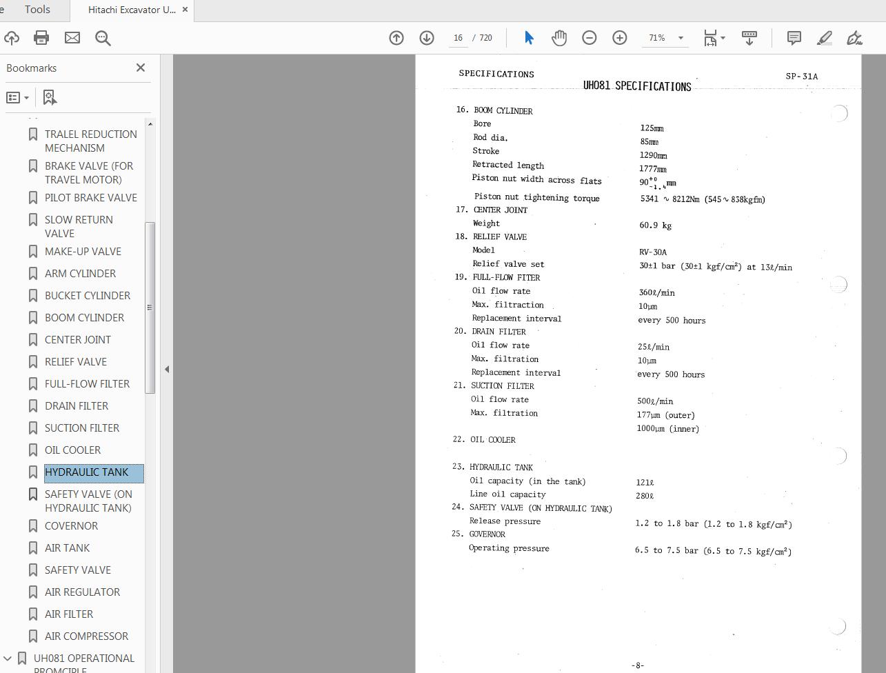 Hitachi Excavator UH081 Service Manual KM038 00 3