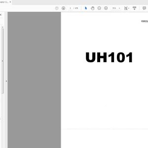 Hitachi Excavator UH101 Service Manual KM052 00 1