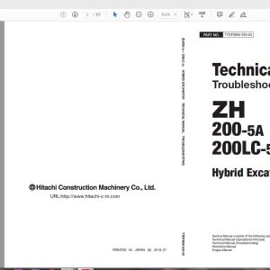 Hitachi Hybrid Excavator ZH200 200LC 5A Technical Manual TTDFM90 EN 00 1