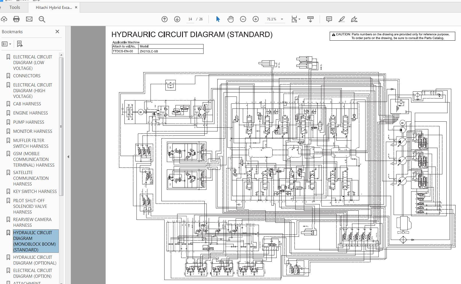 Hitachi Hybrid Excavator ZH210LC 5B Electrical Circuit Diagram TTDCS EN 00 3