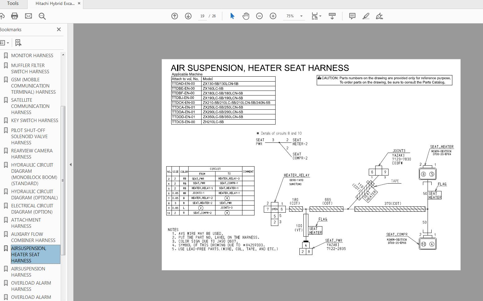 Hitachi Hybrid Excavator ZH210LC 5B Electrical Circuit Diagram TTDCS EN 00 4
