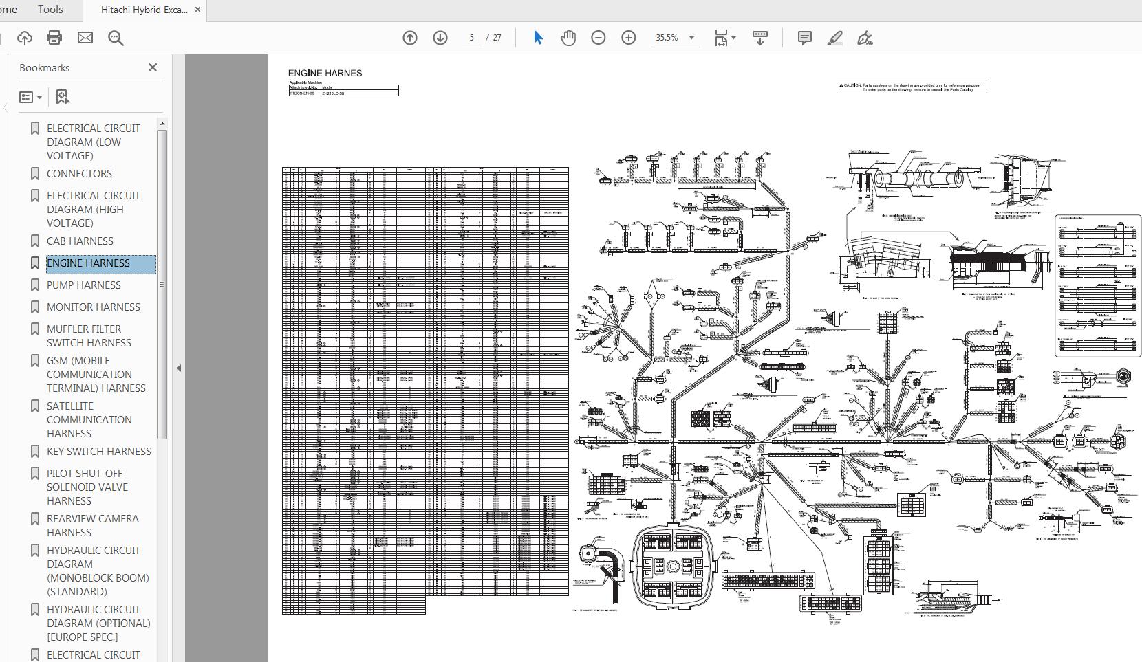 Hitachi Hybrid Excavator ZH210LC 5B Electrical Circuit Diagram TTDCS EN 0020160531 2