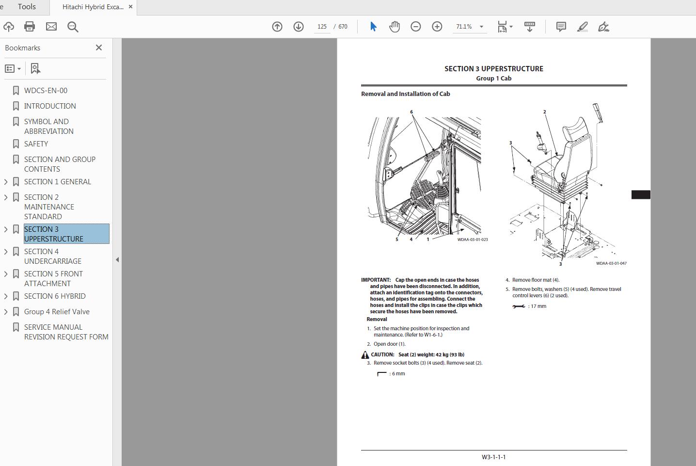 Hitachi Hybrid Excavator ZH210LC 5B Workshop Manual WDCS EN 0020141020 3