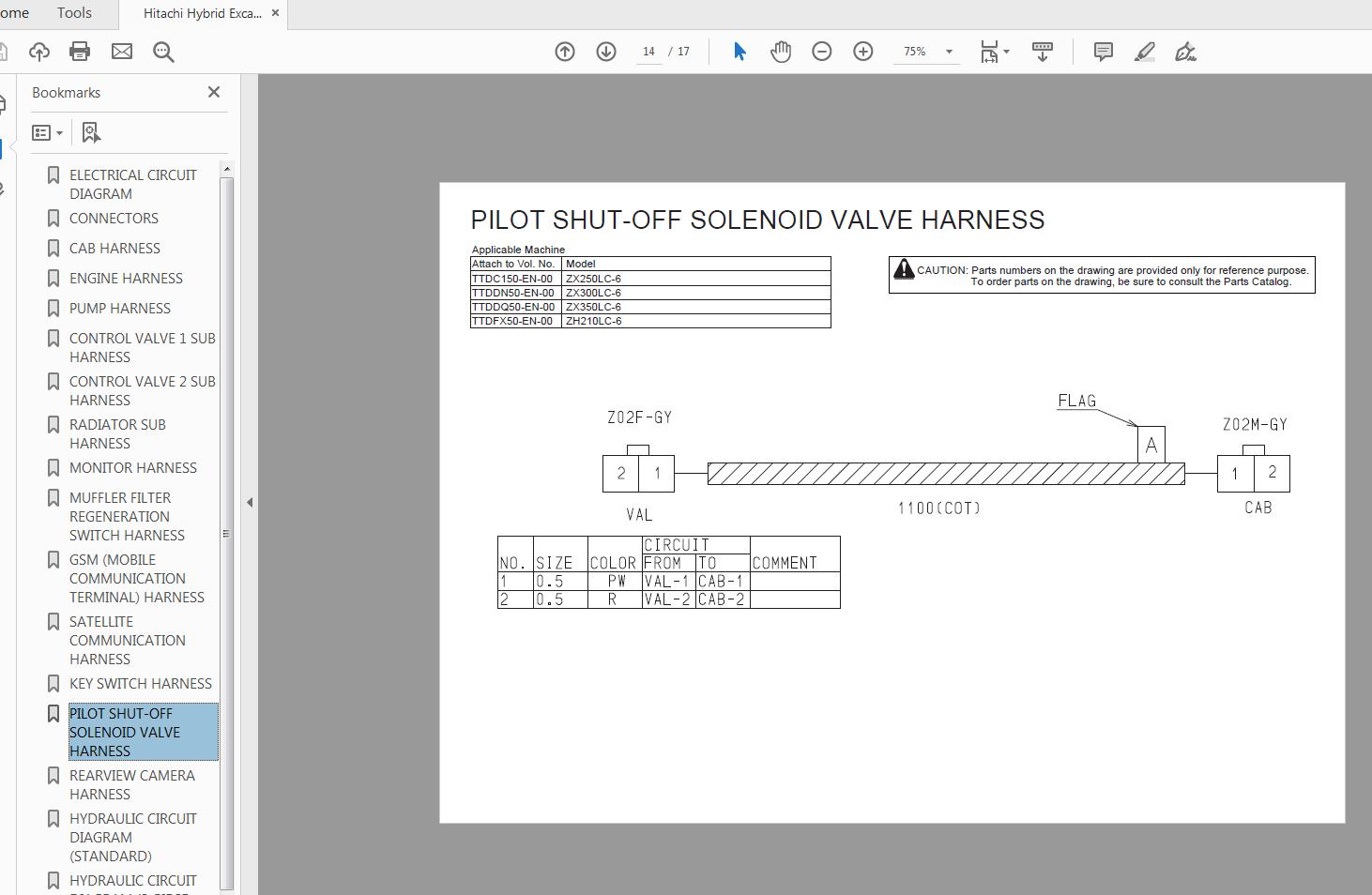 Hitachi Hybrid Excavator ZH210LC 6 Electrical Circuit Diagram TTDFX50 EN 00 3
