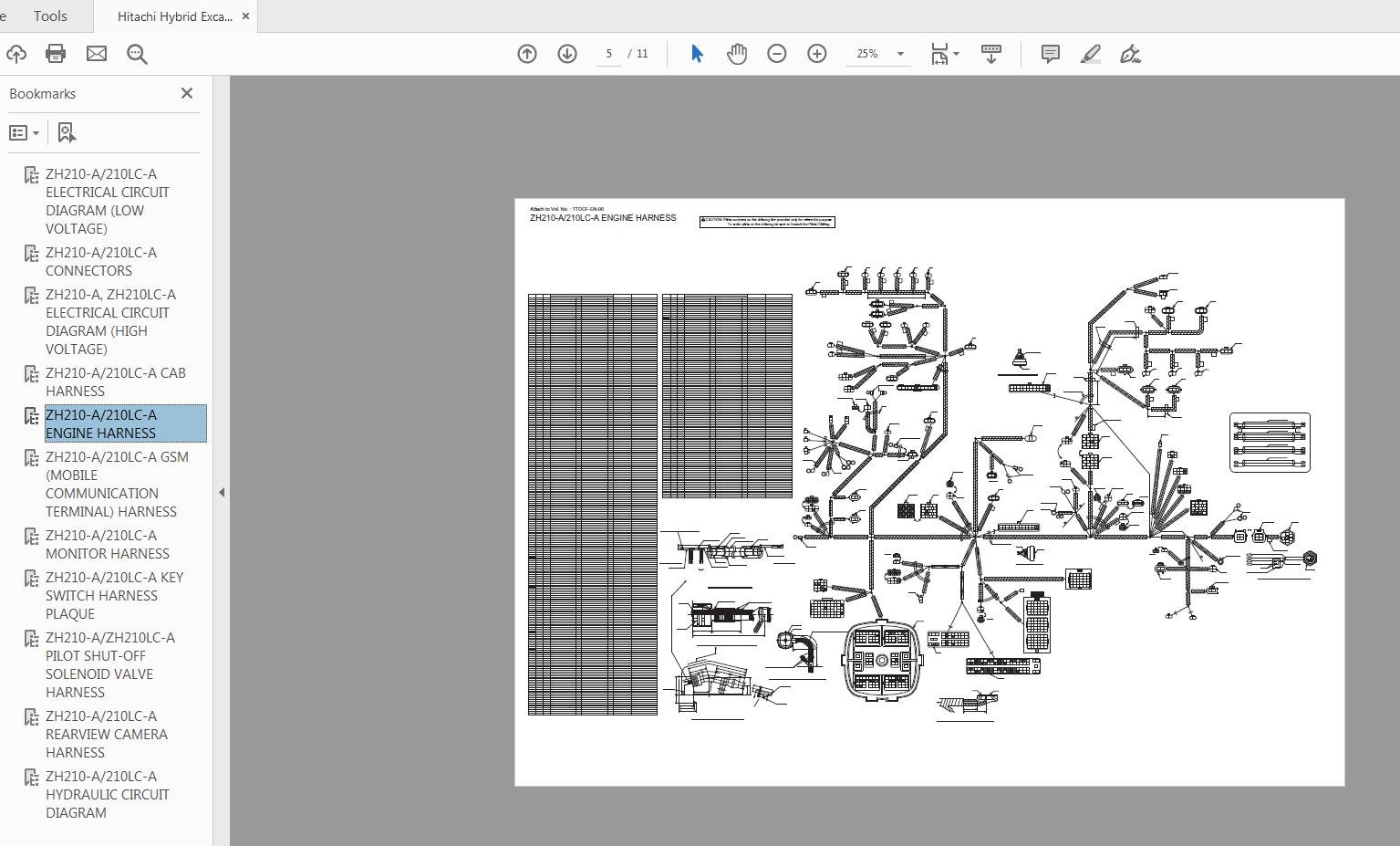Hitachi Hybrid Excavator ZH21 210LC A Electrical Circuit Diagram TTDCF EN 0020121115 2