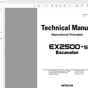 Hitachi Hydraulic Exacavator EX2500 5 Technical Manual TO141 E 01 1