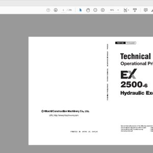 Hitachi Hydraulic Exacavator EX2500 6 Technical Manual TO18L E 00 1
