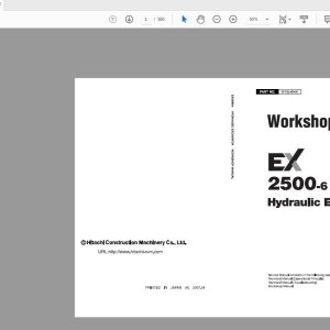 Hitachi Hydraulic Exacavator EX2500 6 Workshop Manual W18L E 0020131204 1