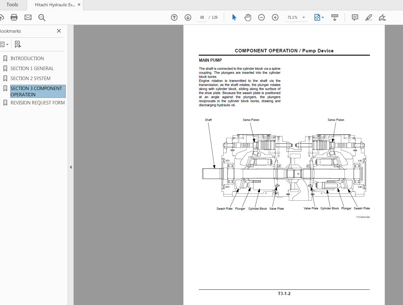 Hitachi Hydraulic Exacavator EX2500 Technical Manual TO117E 03 3