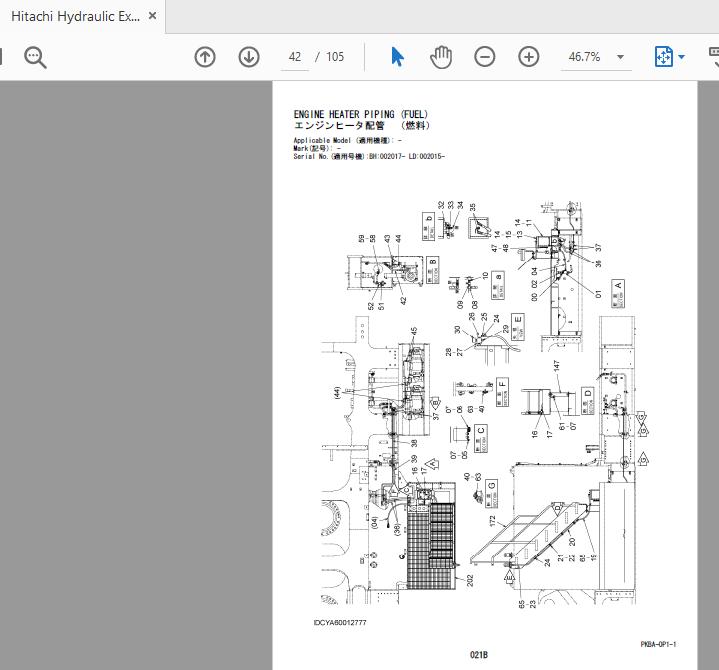 Hitachi Hydraulic Exacavator EX2600 6 Parts Catalog PKBA OP1 1 3