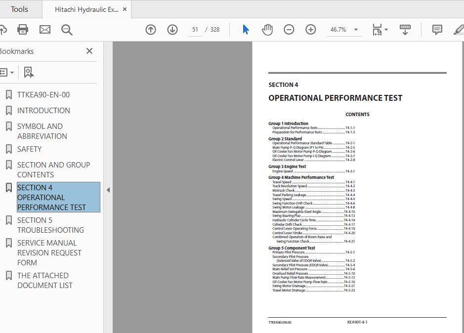 Hitachi Hydraulic Exacavator EX2600 7 Technical Manual TTKEA90 EN 00 2
