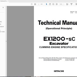 Hitachi Hydraulic Excavator EX1200 5C Technical Manual TO18E OPE 00 1