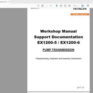 Hitachi Hydraulic Excavator EX1200 5 EX1200 6 Workshop Manual WSD PDE 17F 1 1
