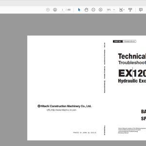 Hitachi Hydraulic Excavator EX1200 7 Technical Manual TTKAA90 EN 00 1