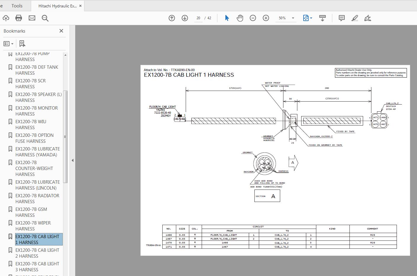 Hitachi Hydraulic Excavator EX1200 7B Circuit Diagram TTKAB90 EN 00 3