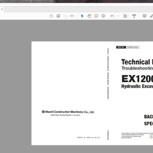 Hitachi Hydraulic Excavator EX1200 7B Technical Manual TTKAB90 EN 0020181012 1