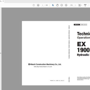 Hitachi Hydraulic Excavator EX1900E 6 Technical Manual TOKBC EN 00 1