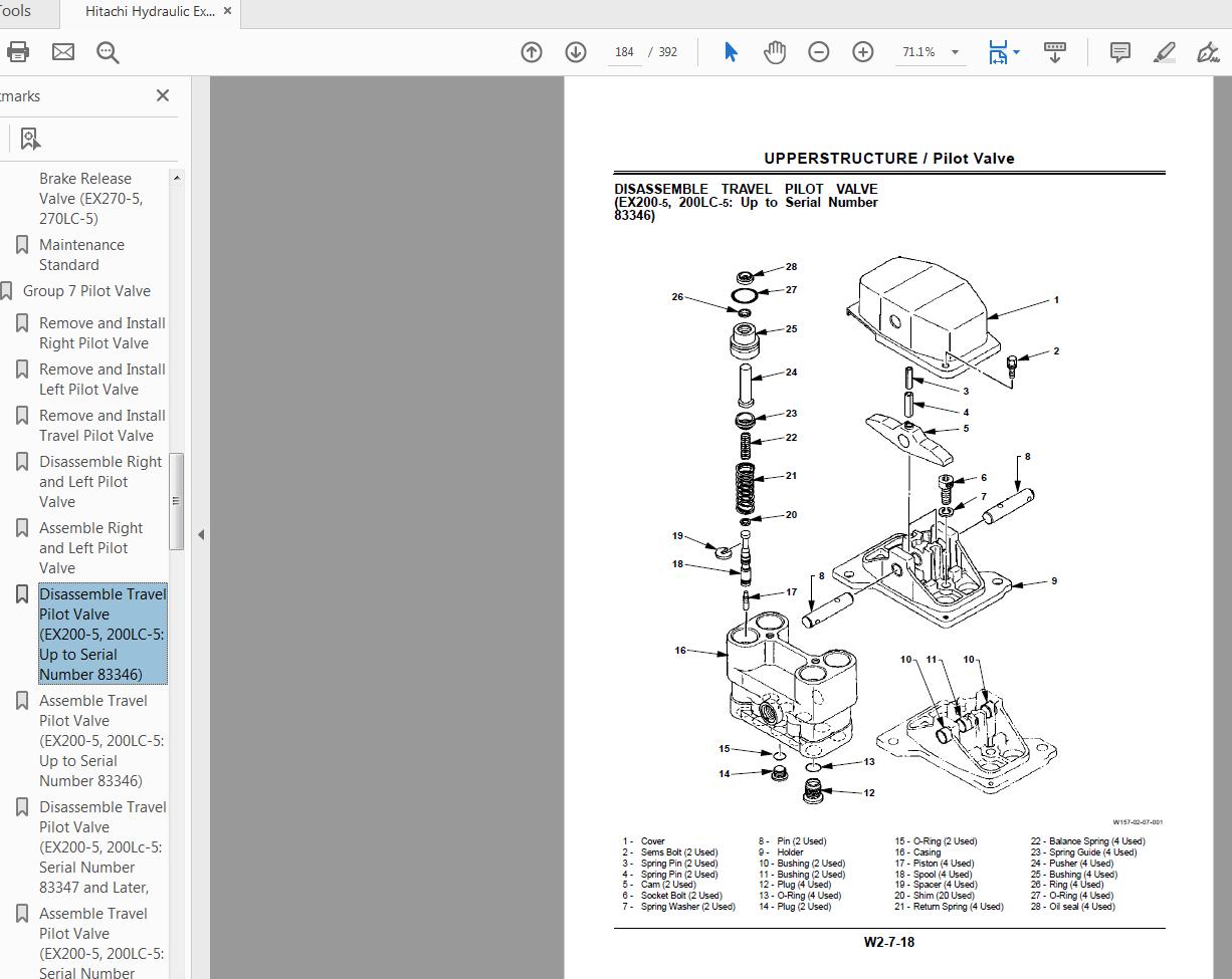 Hitachi Hydraulic Excavator EX200 EX200LC 5 Workshop Manual Part 1 3