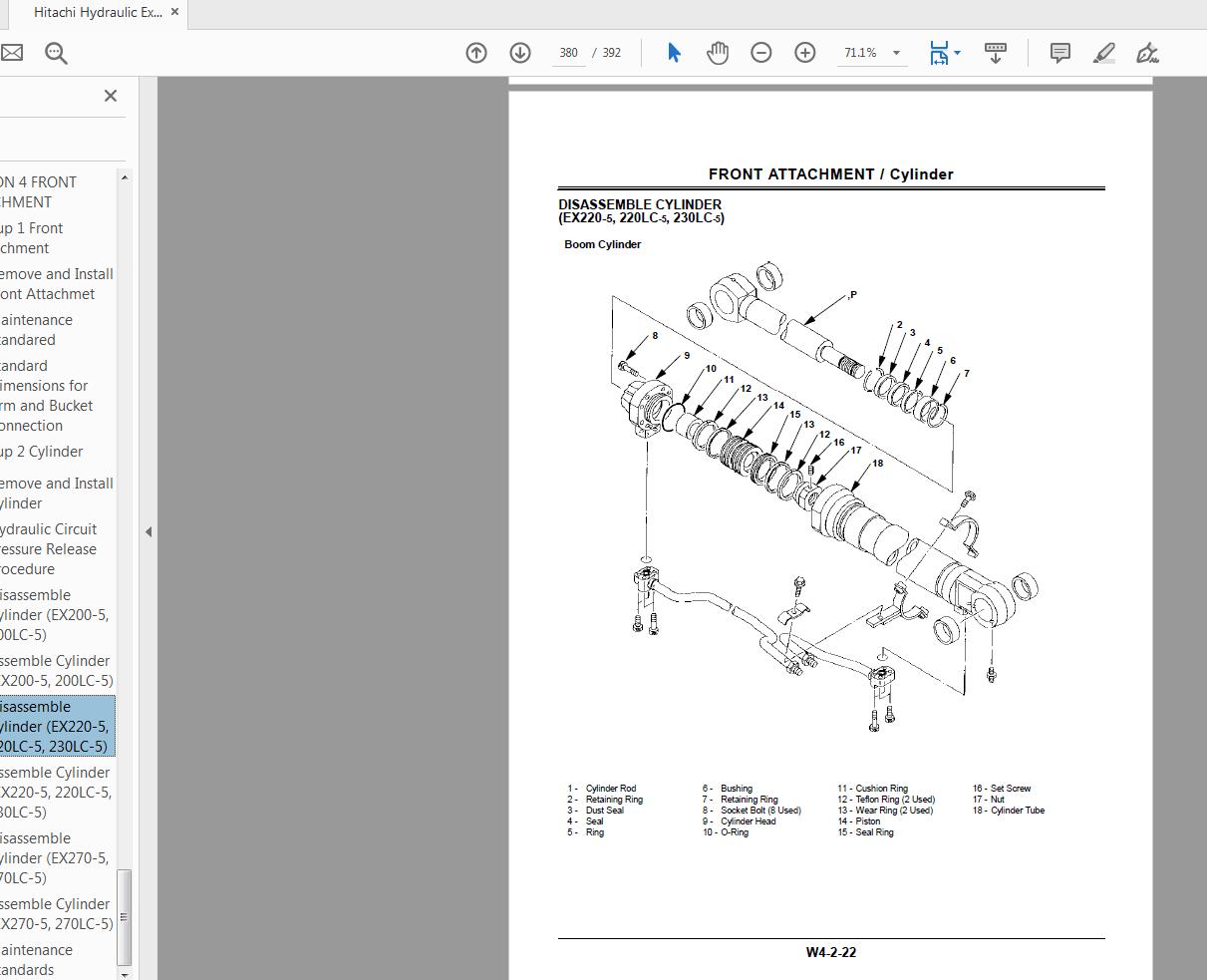Hitachi Hydraulic Excavator EX200 EX200LC 5 Workshop Manual Part 1 4