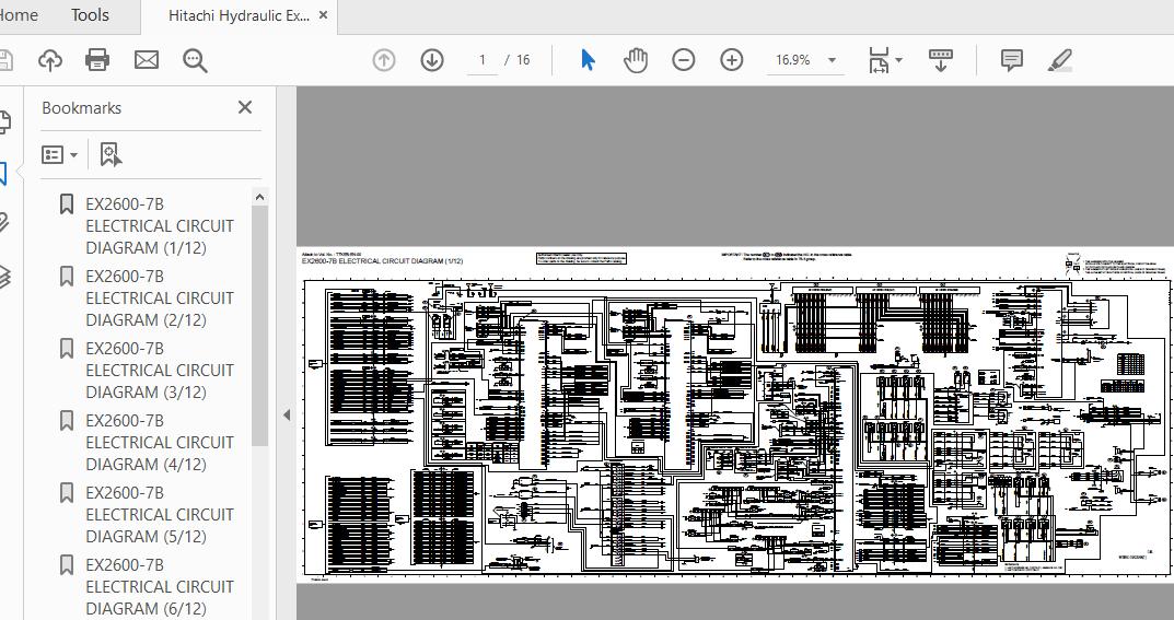 Hitachi Hydraulic Excavator EX2600 7B Electrical Circuit Diagram TTKEB91 EN 00 1