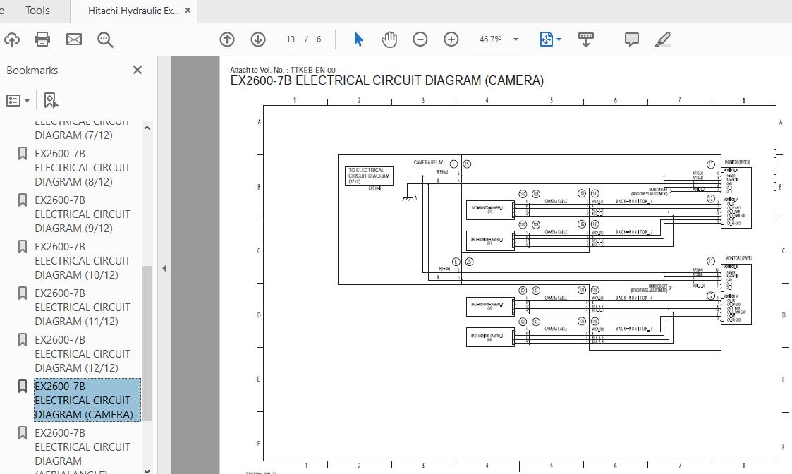 Hitachi Hydraulic Excavator EX2600 7B Electrical Circuit Diagram TTKEB91 EN 00 4