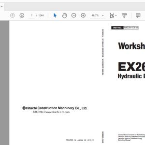 Hitachi Hydraulic Excavator EX2600 7B Workshop Manual WKEB91 EN 00 1