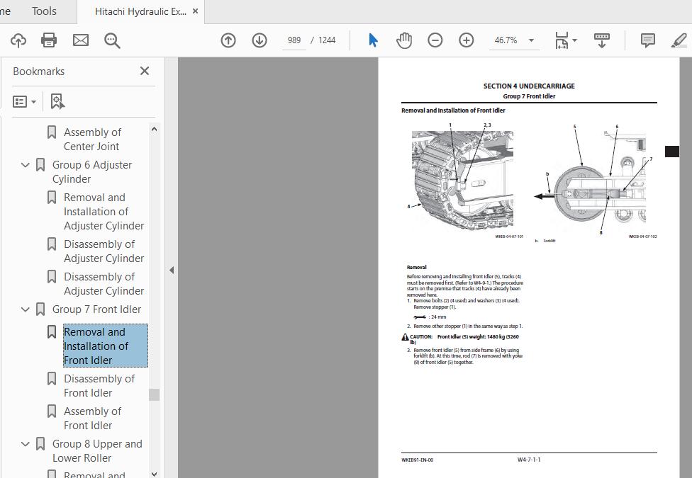 Hitachi Hydraulic Excavator EX2600 7B Workshop Manual WKEB91 EN 00 4 1