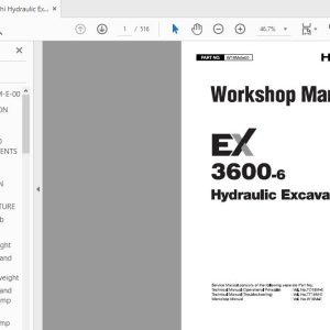 Hitachi Hydraulic Excavator EX3600 6 Workshop Manual W18M E 0020080718 1