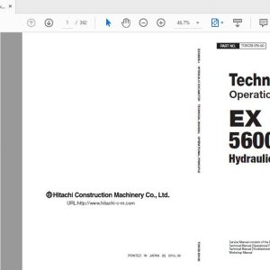Hitachi Hydraulic Excavator EX5600E 6 Technical Manual TOKCB EN 00 1