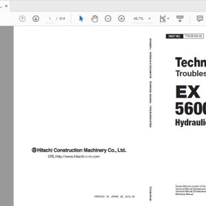 Hitachi Hydraulic Excavator EX5600E 6 Technical Manual TTKCB EN 00 1