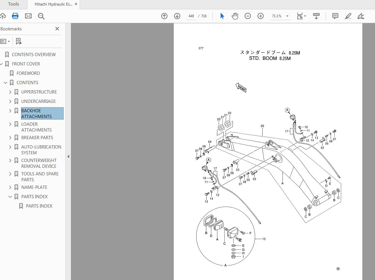 Hitachi Hydraulic Excavator EX750 EX800H 5 Parts Catalog P17C 1 3 2