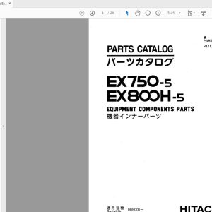 Hitachi Hydraulic Excavator EX750 EX800H 5 Parts Catalog P17C EI 3 1