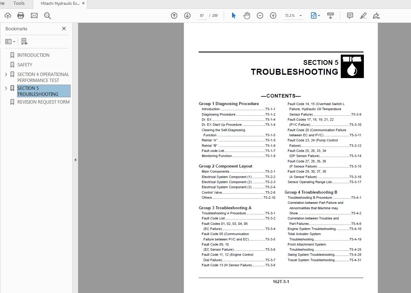 Hitachi Hydraulic Excavator EX750 EX800H 5 Technical Manual 3