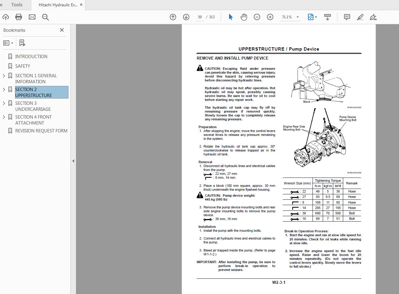 Hitachi Hydraulic Excavator EX750 EX800H 5 Workshop Manual 2
