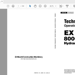 Hitachi Hydraulic Excavator EX8000 6 Technical Manual TO18P E 00090708 3 1