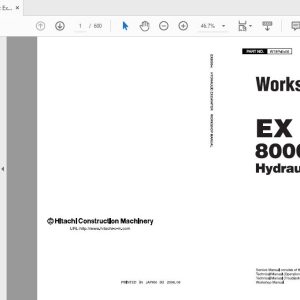 Hitachi Hydraulic Excavator EX8000 6 Workshop Manual W18P E 0020150427 1