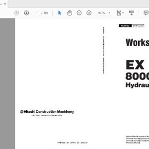 Hitachi Hydraulic Excavator EX8000 6 Workshop Manual W18P E 0020160412 1